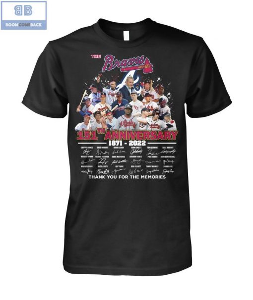 Braves 151th Anniversary Thank You For The Memories Signatures Shirt