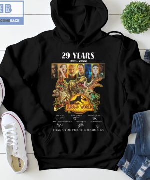 Jurassic World 29 Years Thank You For The Memories Shirt and Hoodie, Tank Top