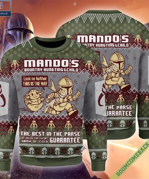 Baby Yoda x Mandalorian Mando’S Bounty Hunting Ugly Christmas Sweater