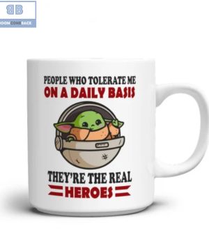 Baby Yoda People Who Tolerate Me On A Daily Bass Mug