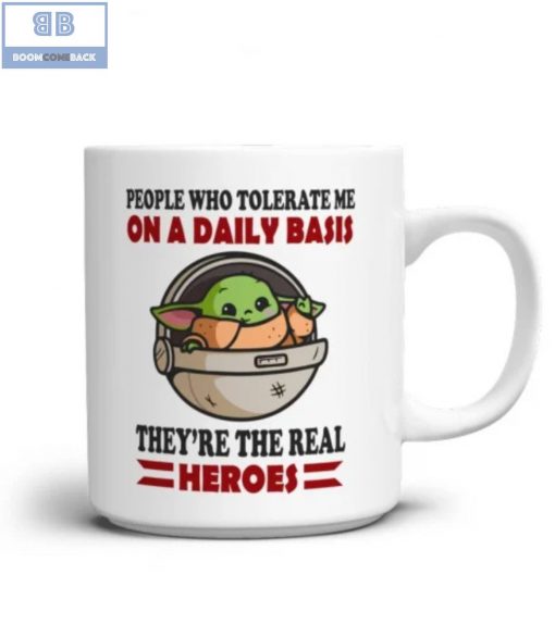 Baby Yoda People Who Tolerate Me On A Daily Bass Mug