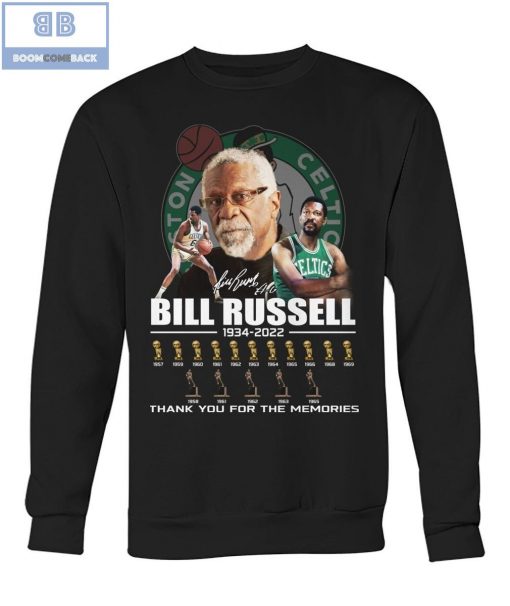 Bill Russell 1934 2022 Thank you For The Memories Shirt