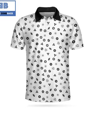 Black And White Bitcoin Cryptocurrency Pattern Athletic Collared Men’s Polo Shirt