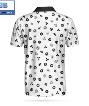 Black And White Bitcoin Cryptocurrency Pattern Athletic Collared Men’s Polo Shirt