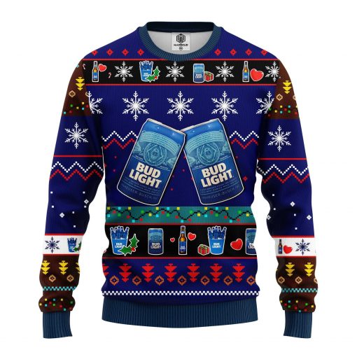 Bud Light Beer Cans Pattern Christmas 3D Sweater