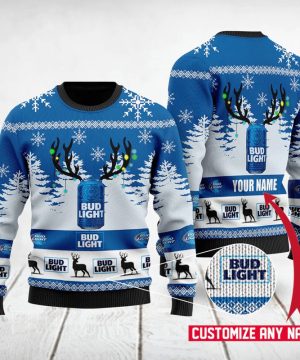 Bud Light Reinbeer Custom Name Christmas 3D Sweater