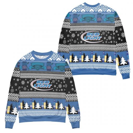 Bud Light Snowflakes Pattern Christmas 3D Sweater