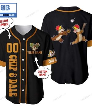 Chip ‘n Dale Custom Name And Number Black Baseball Jersey