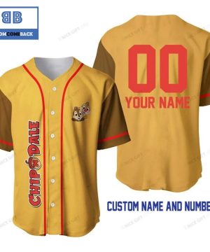 Chip ‘n Dale Custom Name And Number Brown Baseball Jersey