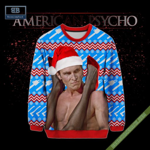 Christian Bale American Psycho Patrick Bateman Ugly Christmas Sweater Jumper