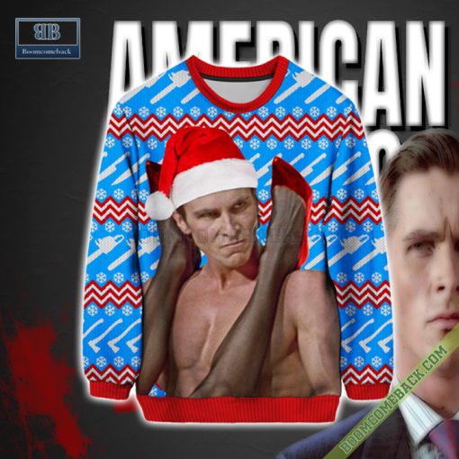 Christian Bale American Psycho Patrick Bateman Ugly Christmas Sweater Jumper