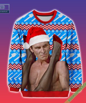 Christian Bale American Psycho Patrick Bateman Ugly Christmas Sweater Jumper 3