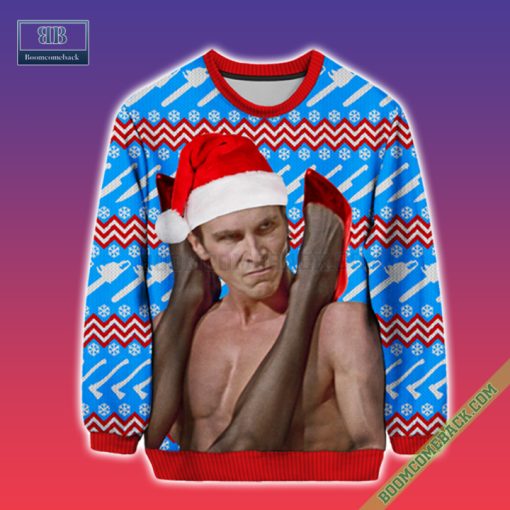 Christian Bale American Psycho Patrick Bateman Ugly Christmas Sweater Jumper