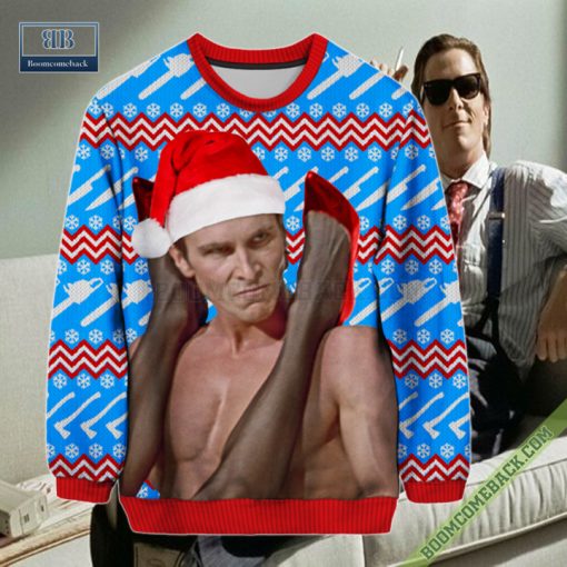 Christian Bale American Psycho Patrick Bateman Ugly Christmas Sweater Jumper