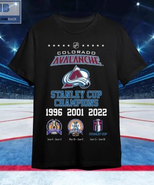 Colorado Avalanche Stanley Cup Champions 1996 2001 2022 Shirt