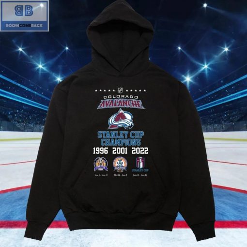 Colorado Avalanche Stanley Cup Champions 1996 2001 2022 Shirt