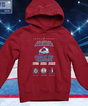 Colorado Avalanche Stanley Cup Champions 1996 2001 2022 Shirt