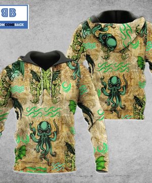 Cthulhu Green Pattern 3D Hoodie