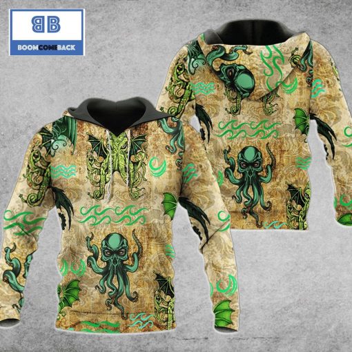 Cthulhu Green Pattern 3D Hoodie