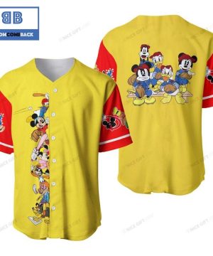 Disney Friends Mickey Donald Goofy Baseball Jersey