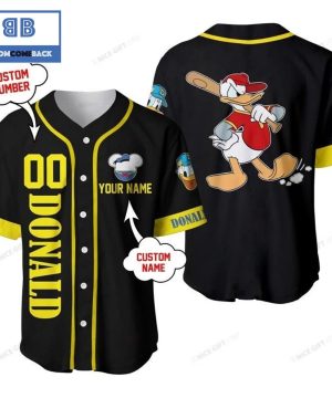 Donald Duck Custom Name And Number Black Baseball Jersey