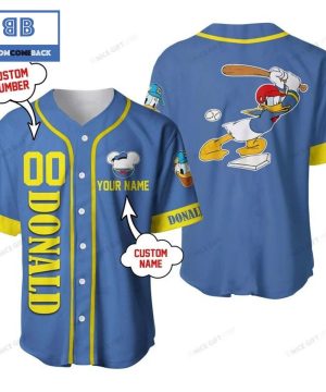 Donald Duck Custom Name And Number Dark Blue Baseball Jersey