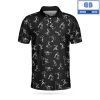 Golf American Flag Skull Ripped Athletic Collared Men’s Polo Shirt