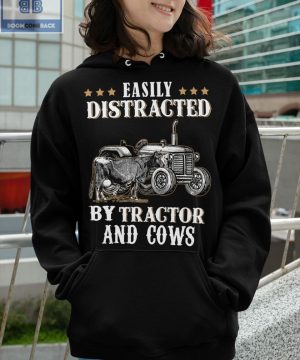 Easily Distracted By Tractor And Cows Shirt