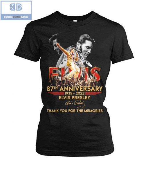 Elvis 87th Anniversary 1935 2022 Thank you For The Memories Shirt