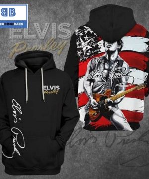 Elvis Presley American Flag Signature 3D Hoodie