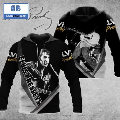 Elvis Presley Black And Smoke 3D Hoodie