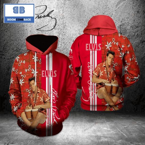 Elvis Presley Red 3D Hoodie