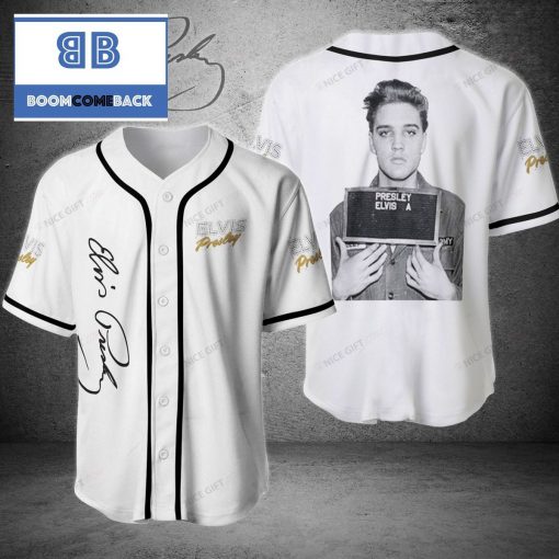 Elvis Presley White Baseball Jersey