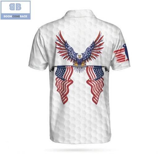 Golf American Eagle Flag Ripped Athletic Collared Men’s Polo Shirt