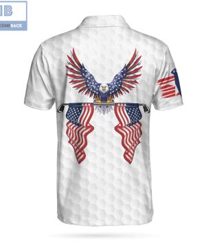 Golf American Eagle Flag Ripped Athletic Collared Men's Polo Shirt