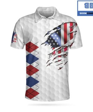 Golf American Flag Argyle Athletic Collared Men’s Polo Shirt