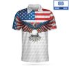 Golf American Flag Horizontal Stripes Pattern Athletic Collared Men’s Polo Shirt