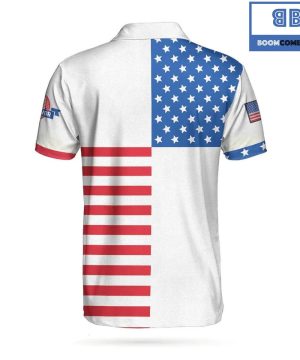 Golf American Flag Horizontal Stripes Pattern Athletic Collared Men's Polo Shirt