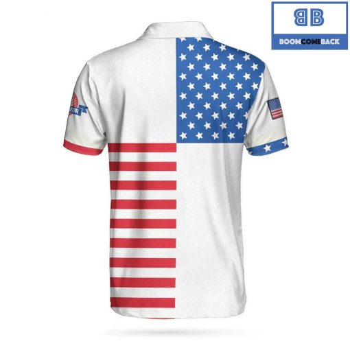 Golf American Flag Horizontal Stripes Pattern Athletic Collared Men’s Polo Shirt