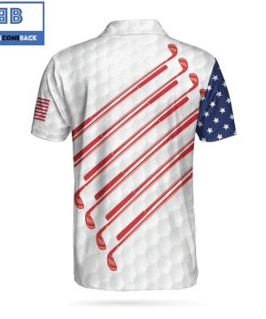 Golf American Flag Skull Ripped Athletic Collared Men’s Polo Shirt