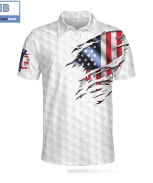 Golf American Flag White Athletic Collared Men's Polo Shirt