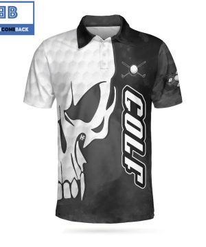 Golf And Skull Golf Pattern Athletic Collared Men’s Polo Shirt