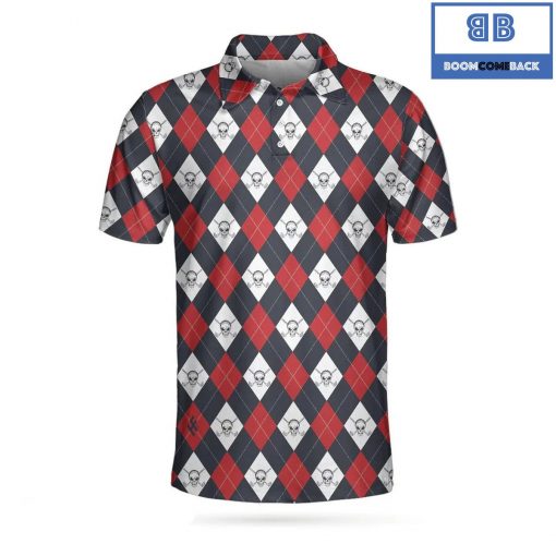 Golf Argyle Skull Athletic Collared Men’s Polo Shirt