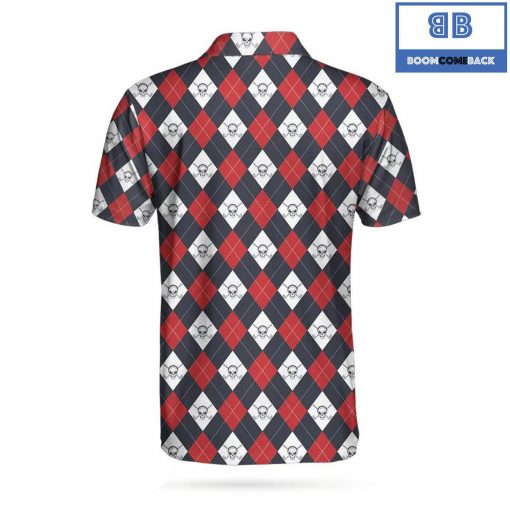 Golf Argyle Skull Athletic Collared Men’s Polo Shirt