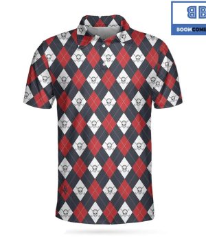 Golf Argyle Skull Athletic Collared Men's Polo Shirt