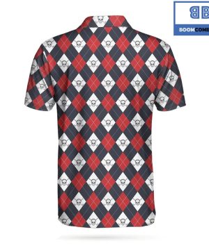 Golf Argyle Skull Athletic Collared Men's Polo Shirt