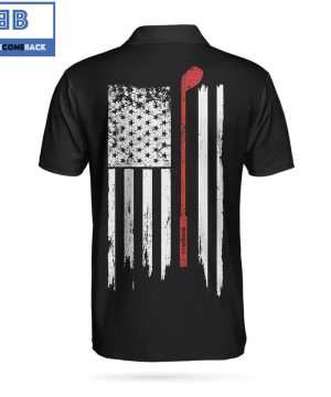 Golf Black And White American Flag Athletic Collared Men’s Polo Shirt