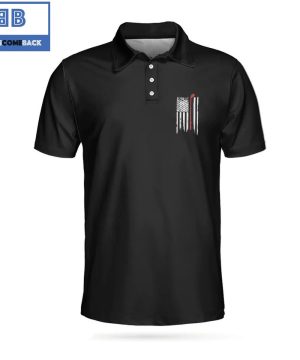 Golf Black And White American Flag Athletic Collared Men's Polo Shirt