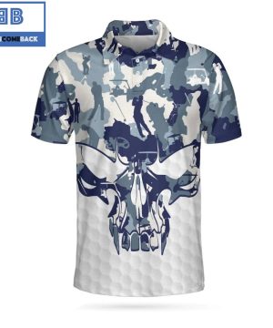 Golf Blue And White Camouflage Golf Set Skull Athletic Collared Men’s Polo Shirt