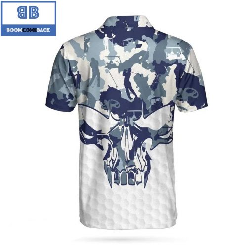 Golf Blue And White Camouflage Golf Set Skull Athletic Collared Men’s Polo Shirt